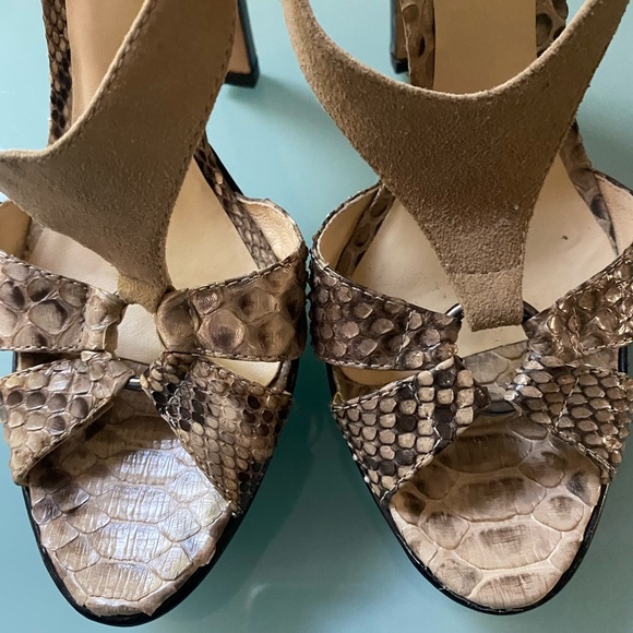 Alexandre Birman Suede/Black and Snake Skin High Heels Size 6 - Picture 9 of 12